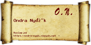 Ondra Nyék névjegykártya